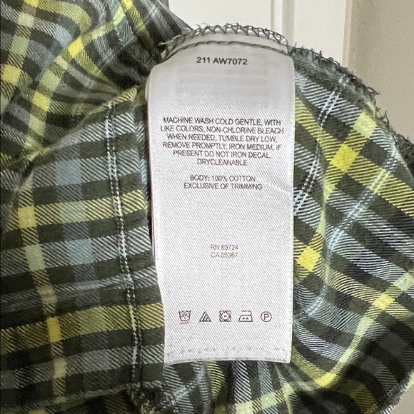 Columbia Women’s Flannel Top 2X Gray Yellow Pearl Snap Long Sleeve Shirt Pocket - Picture 8 of 9